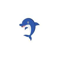 Vector illustration of cute dolphin jumping fun on a white background