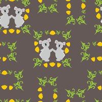 beautiful seamless pattern of koala frame vector