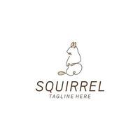 Squirrel, one line style logo art drawing. mono line squirrel logo. simple and modern style. continuous line squirrel vector