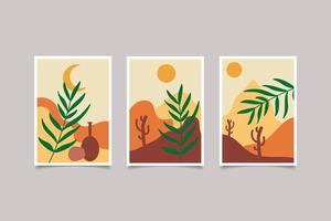 Boho wall art set collection vector