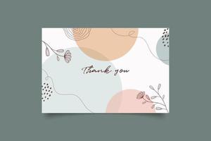 thank you card template abstract design vector