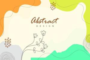 Hand draw abstract floral template vector