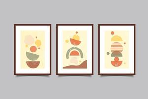 Boho modern abstract wall collection vector