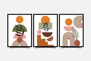 cartel moderno arte de la pared set boho vector