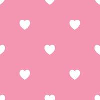 Seamless pattern with white heart shape on pink background.Vector illustration. vector