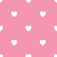 Seamless pattern with white heart shape on pink background.Vector illustration. vector