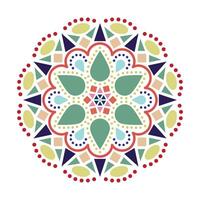 Mandala art with colorful geometric pattern. Vector illustration.