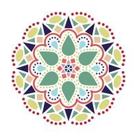 Mandala art with colorful geometric pattern. Vector illustration.