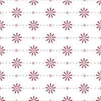 Seamless pattern with red flower on white background. Vector illustration.