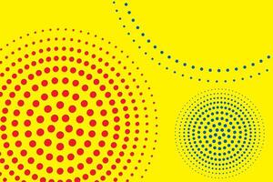 Primary colors background, blue, red, and yellow, geometric circle shape. Vector illustration.