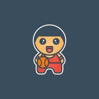 Cute basketball character vector