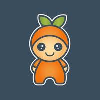 Cute orange mascot vector design
