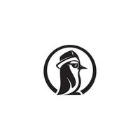 Hip Hop Penguin logo or icon design vector