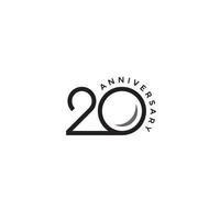 20th Anniversary logo or wordmark design vector