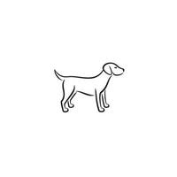 a simple Dog logo or icon design vector