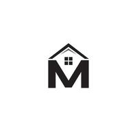 Letter M and House logo or icon design vector