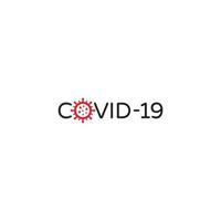 diseño de logotipo de marca denominativa covid-19 o coronavirus vector