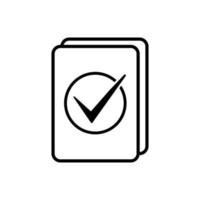 document with checkmark icon vector