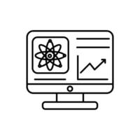 monitor with science data icon vector