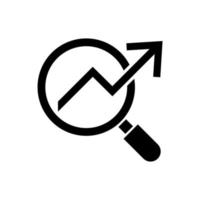 magnifying glass with arrow up icon vector