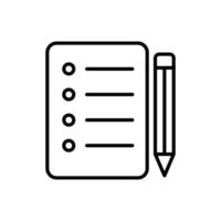 document list with a pencil icon vector