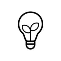 green energy concept icon vector. lightbulb with plant vector