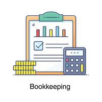 Bookkeeping vector in flat design.