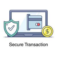 Safety shield with credit card an icon design of secure transaction vector