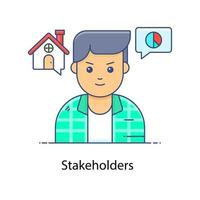 Stakeholder vector in editable flat style