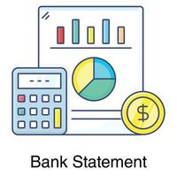 Bank statement icon in flat style vector