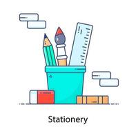 An icon of stationery holder in modern flat style vector