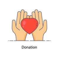 Donation icon vector of heart charity concept