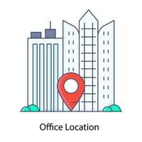 Office location in modern flat style flat icon vector