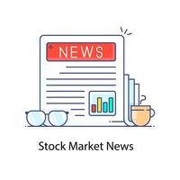 Stock market news publishing flat icon vector