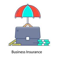 icono de seguro empresarial en estilo plano editable vector