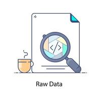 A raw data icon magnifier on coding vector