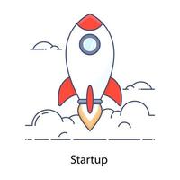 Vector of business launch concept flat icon