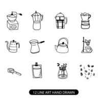 Coffee cup icon line element vector