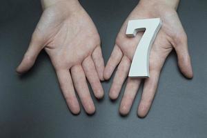 To female hands the number seven. photo