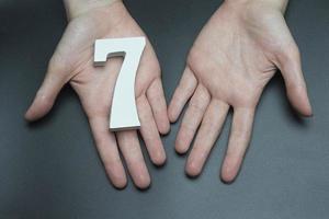 To female hands the number seven. photo