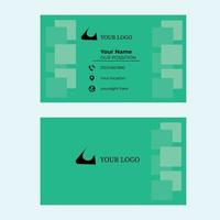 Green business card design template vector