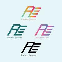 PE Modern alphabet logo Design vector