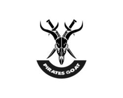 vector de plantilla de logotipo de cabra piratas