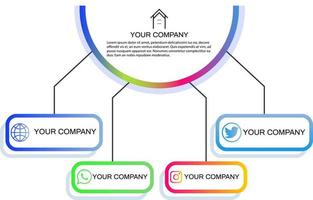 color de infografía en vector de negocio de círculo
