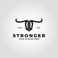 stronger bull icon vector template illustration design