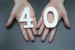 To female hands the number forty. photo