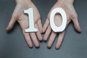 To female hands the number ten. photo