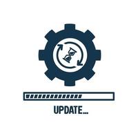 system update icon.  update symbol in progress.  flat design sign on a white background. vector