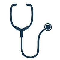 Stethoscope icon.  Flat design medical equipment symbol on a white background. vector