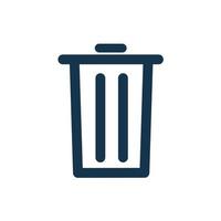 trash can icon.  flat design on white background. vector